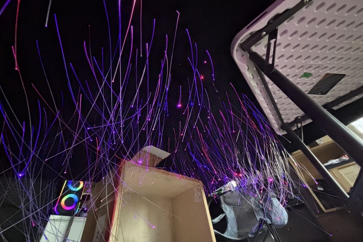 Fiber optic strands prepared for a starlight headliner